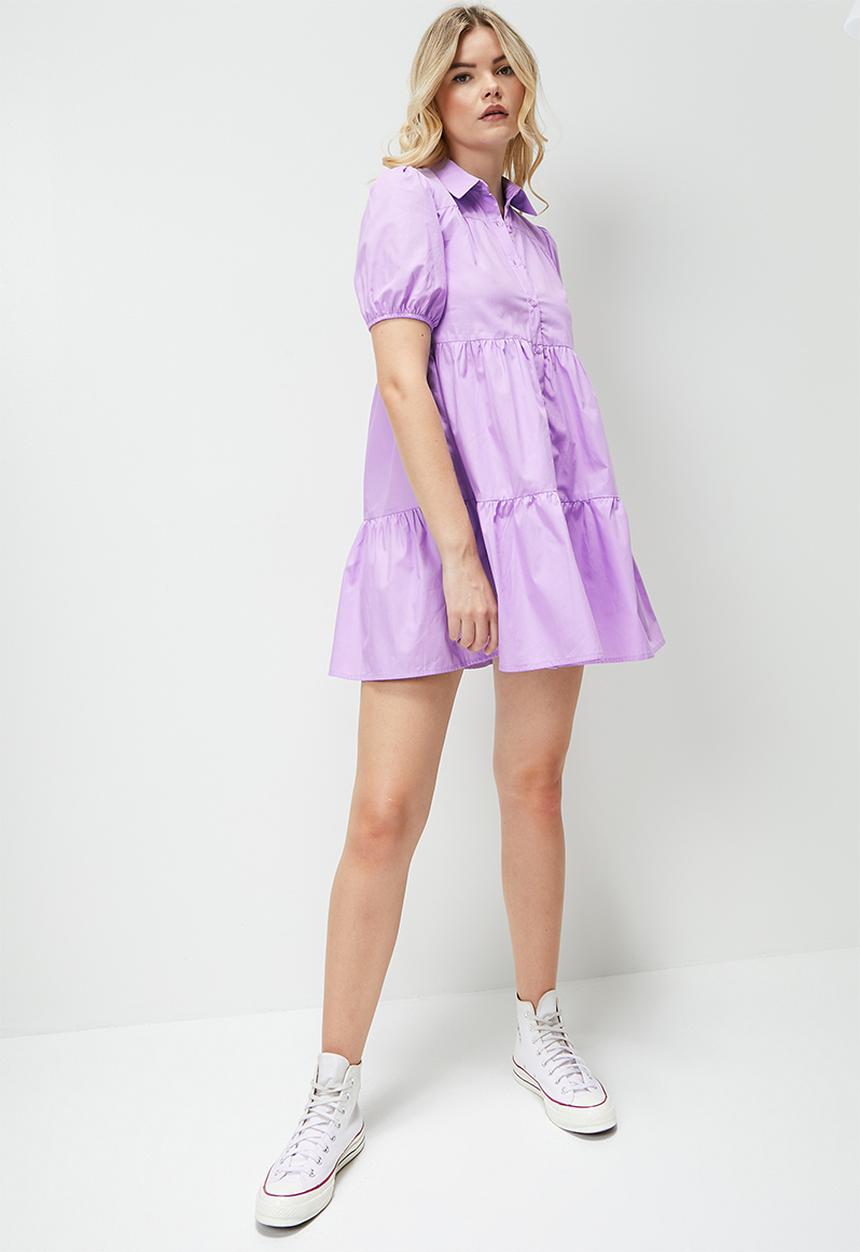 Blake - Tiered mini dress - lilac