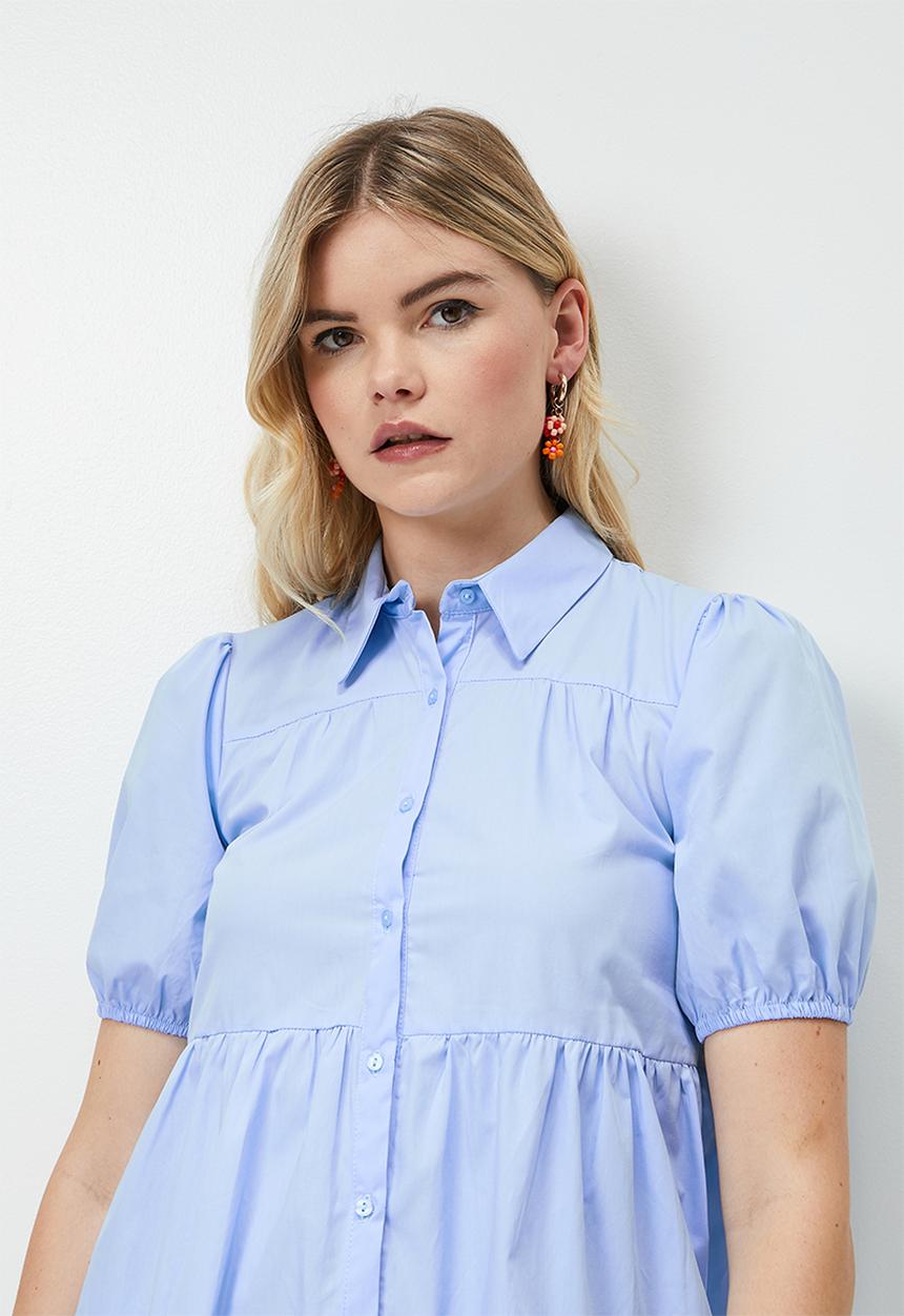 Blake - Tiered mini dress - powder blue