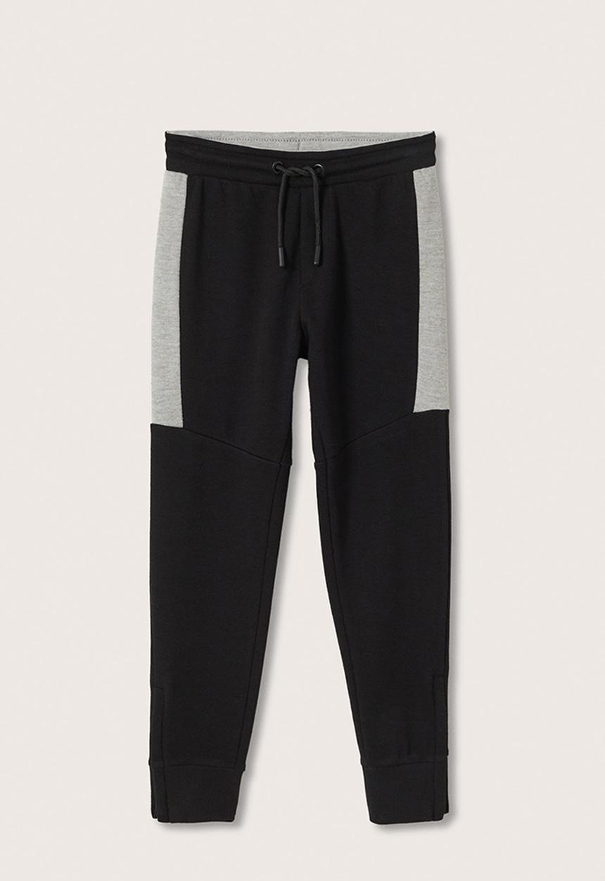 MANGO - Trousers stone - black