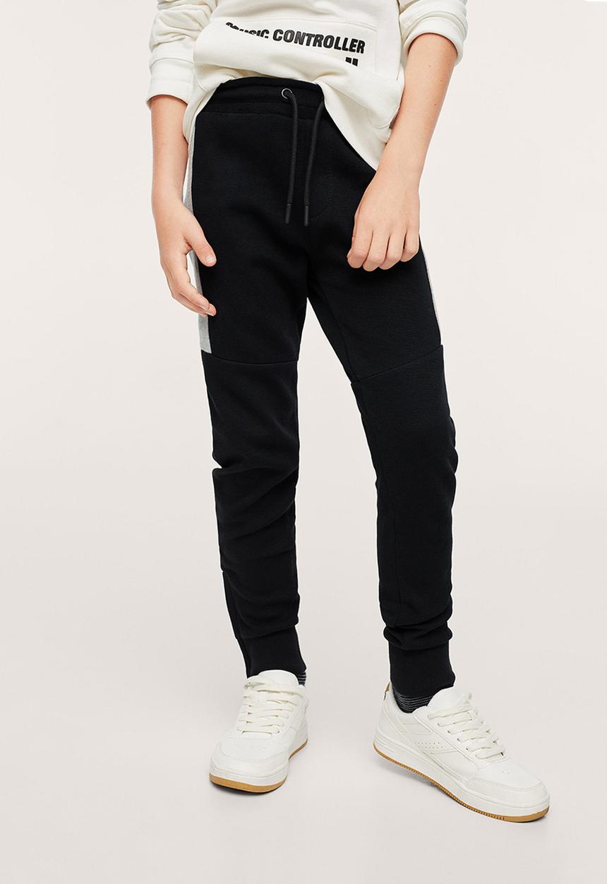 MANGO - Trousers stone - black