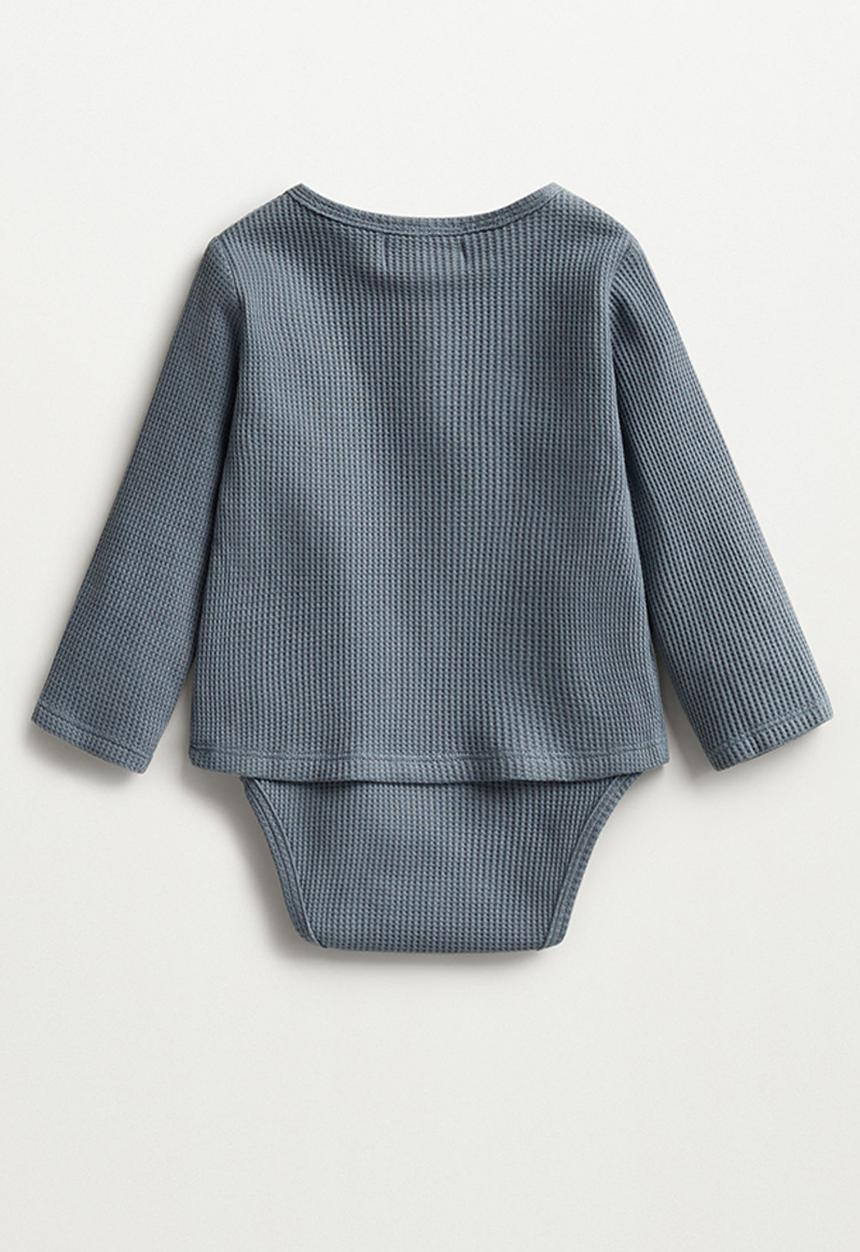 MANGO - T-shirt gofre - medium blue