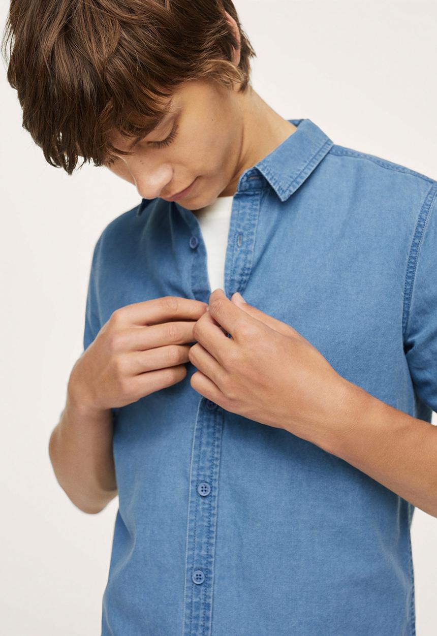MANGO - Shirt bray - open blue