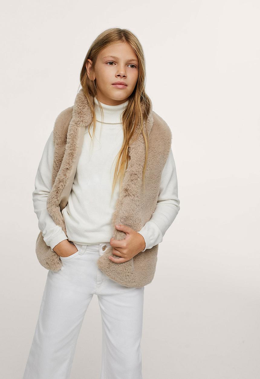 MANGO - Waistcoat canela - oatmeal