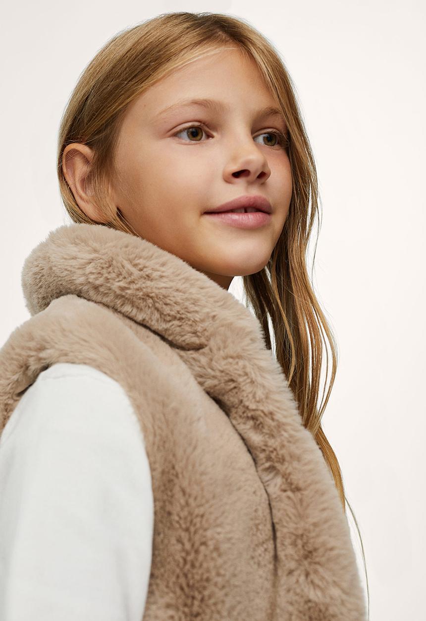 MANGO - Waistcoat canela - oatmeal