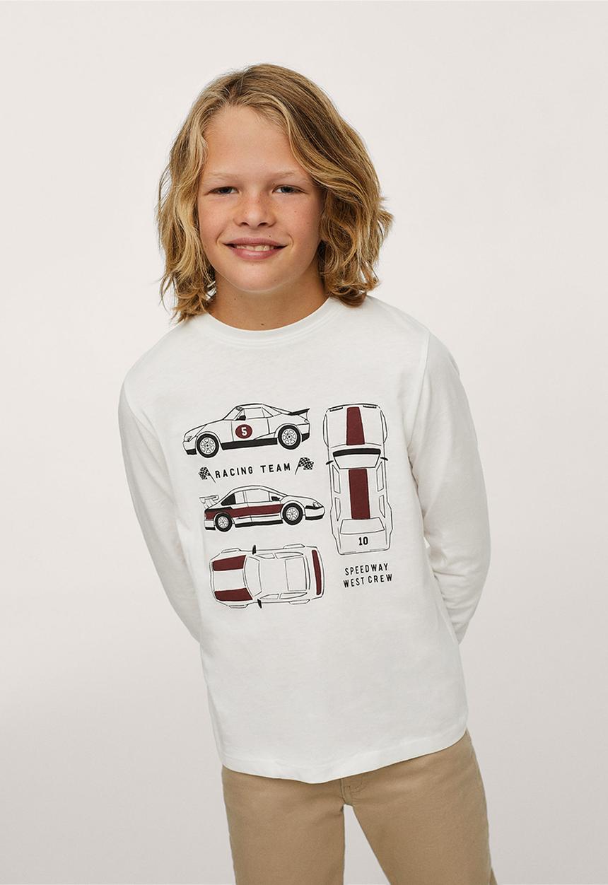 MANGO - T-shirt racing - natural