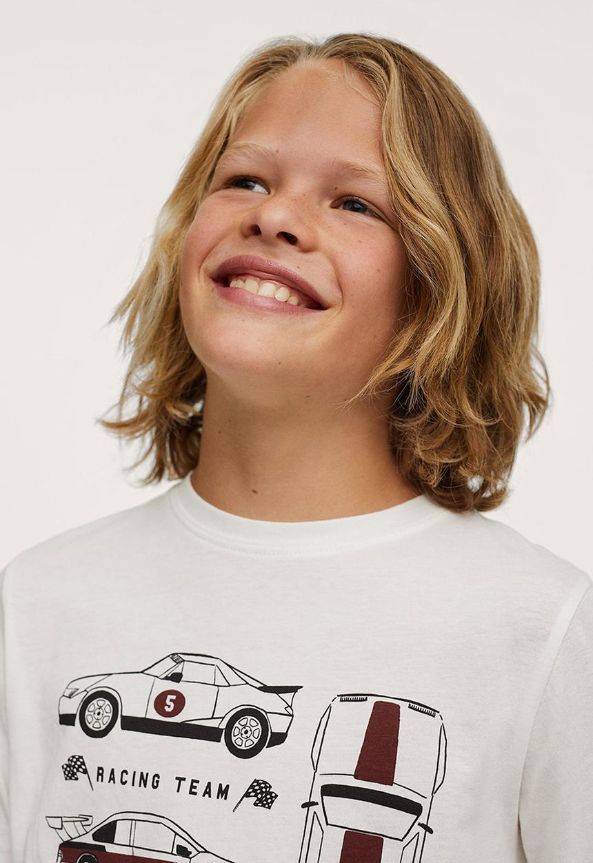 MANGO - T-shirt racing - natural