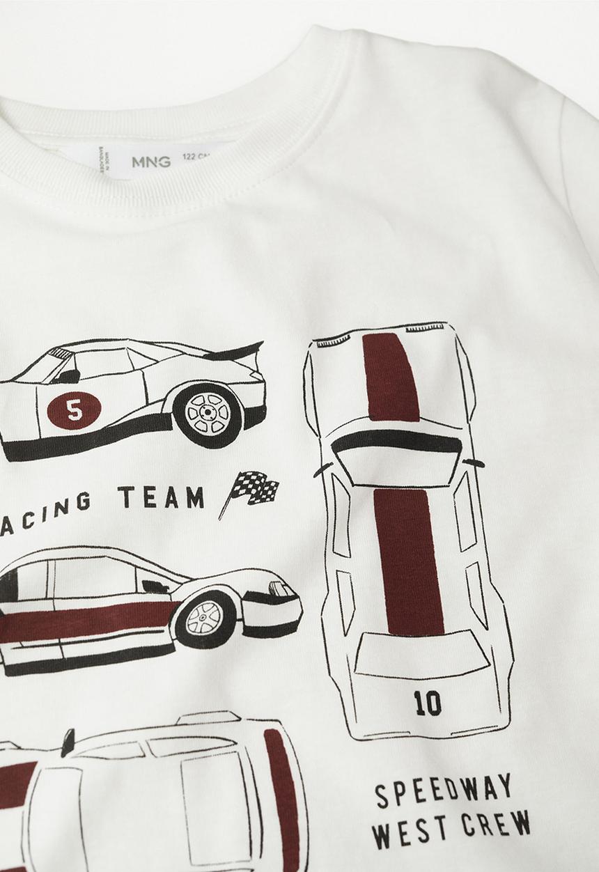 MANGO - T-shirt racing - natural