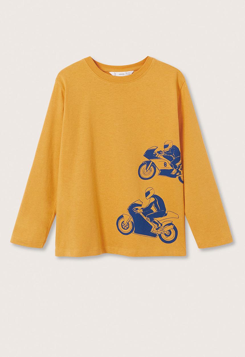 MANGO - T-shirt racing - yellow