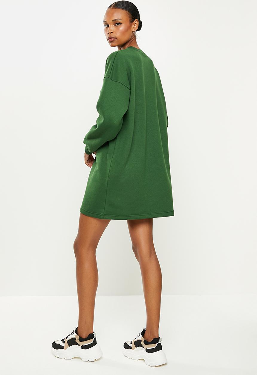 Missguided - Graphic sweater midi dress - green