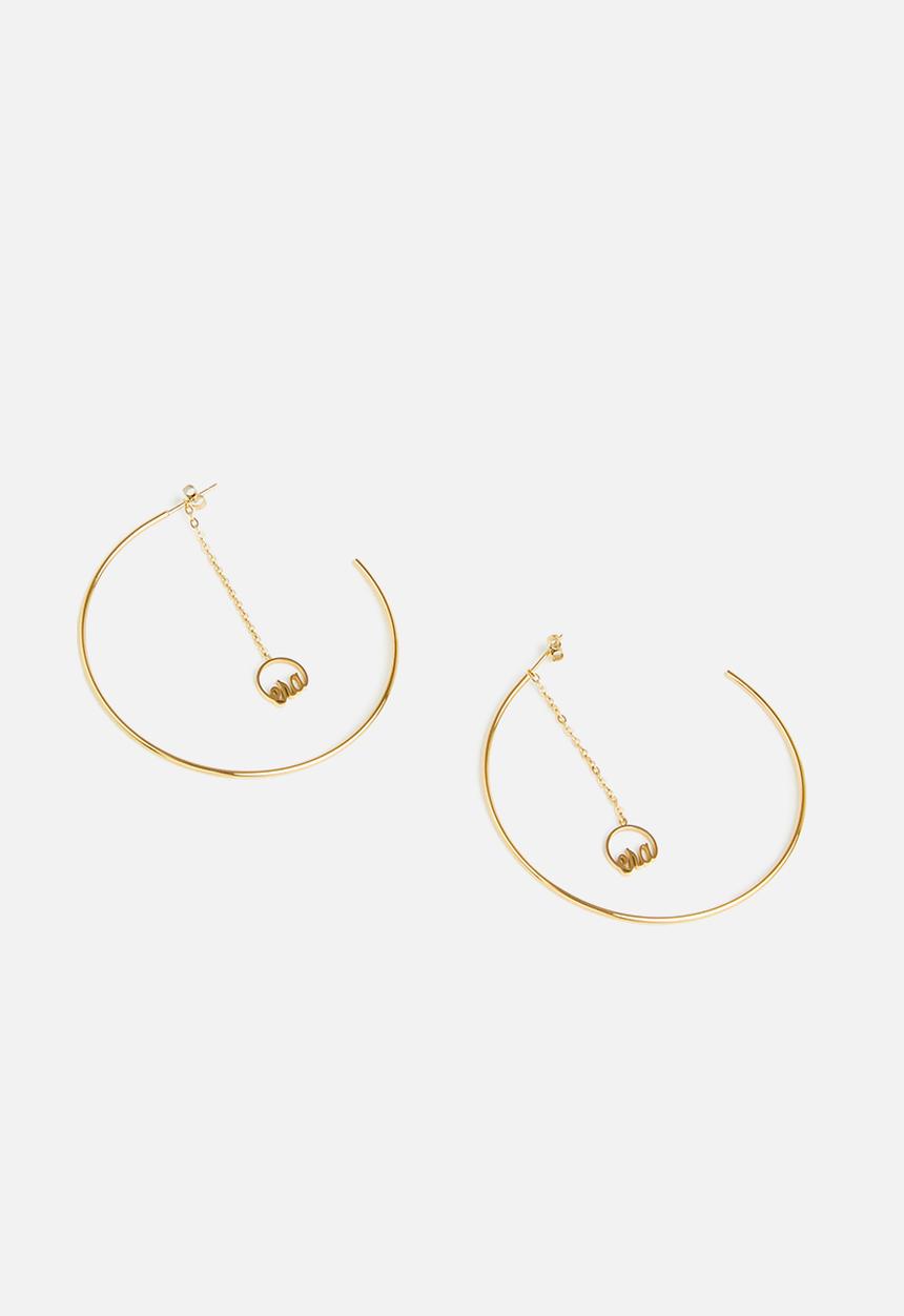 ERA by DJ Zinhle - Drop hoop earrings - gold
