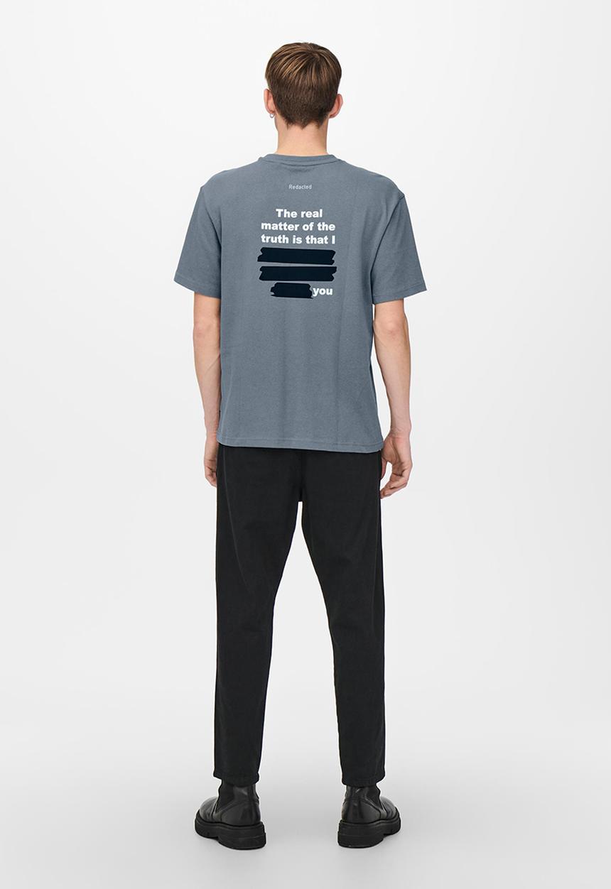 Only & Sons - Onsosris life rlx short sleeve redact tee - stormy weather
