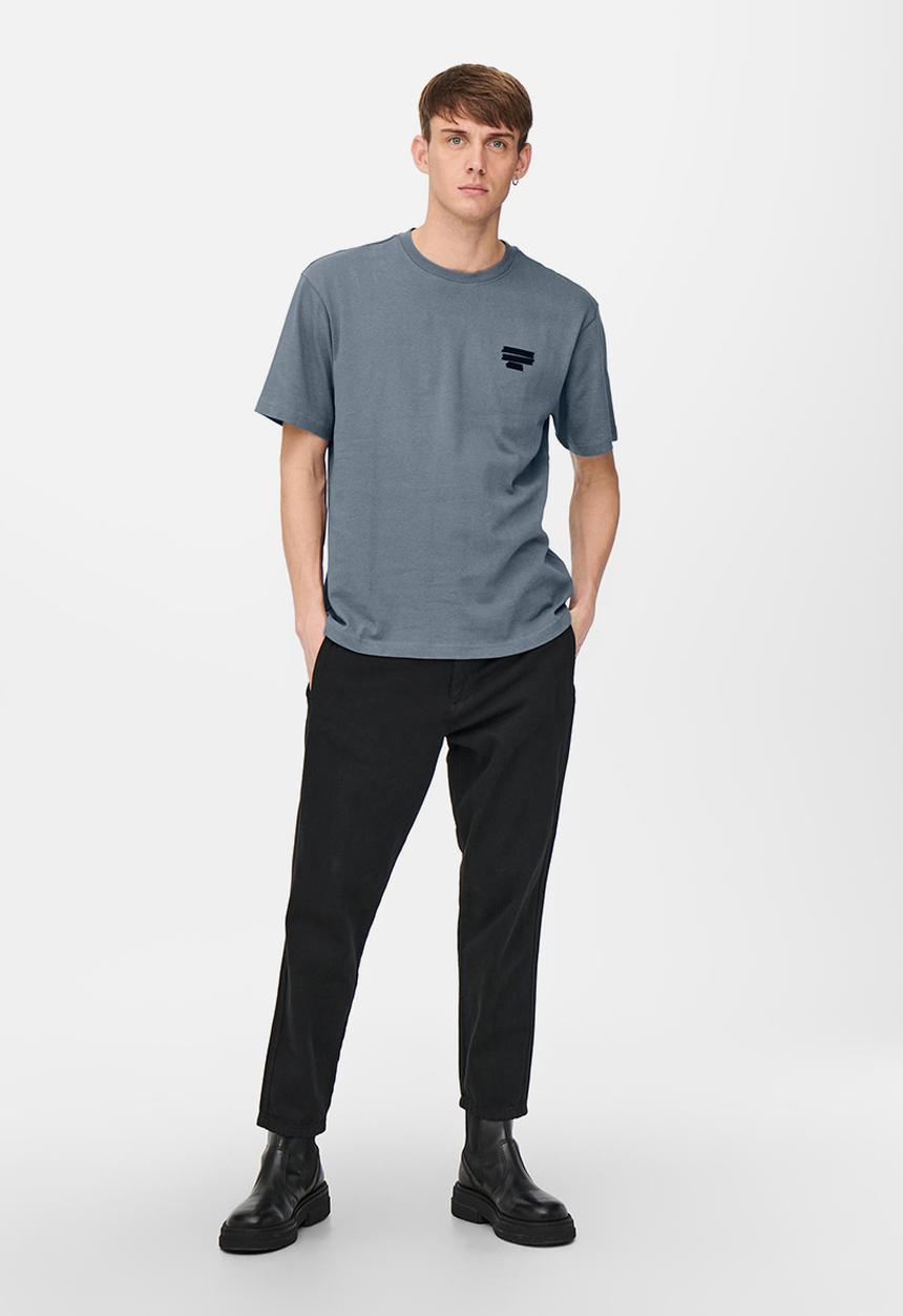 Only & Sons - Onsosris life rlx short sleeve redact tee - stormy weather