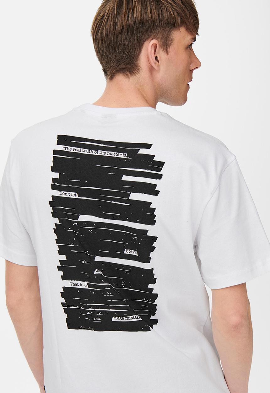 Only & Sons - Onsosris life rlx short sleeve redact tee - bright white