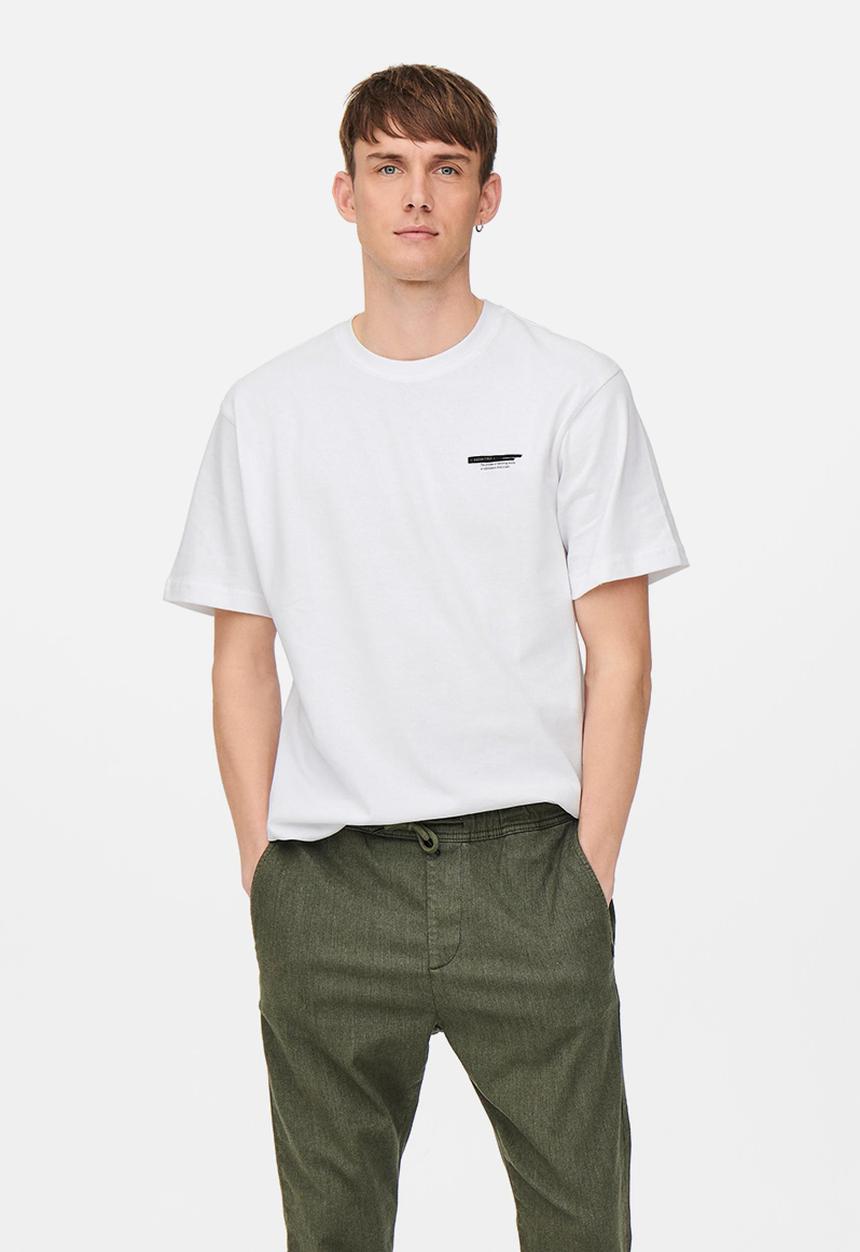 Only & Sons - Onsosris life rlx short sleeve redact tee - bright white