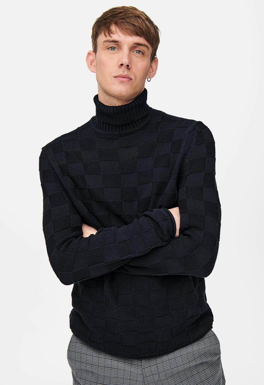 Only & Sons - Onshelix roll neck life knit - dark navy