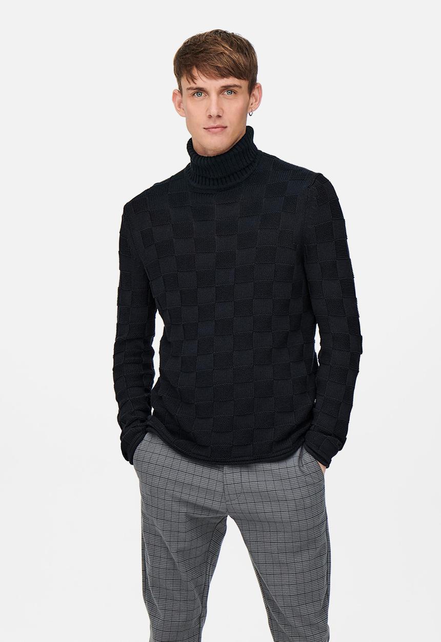 Only & Sons - Onshelix roll neck life knit - dark navy