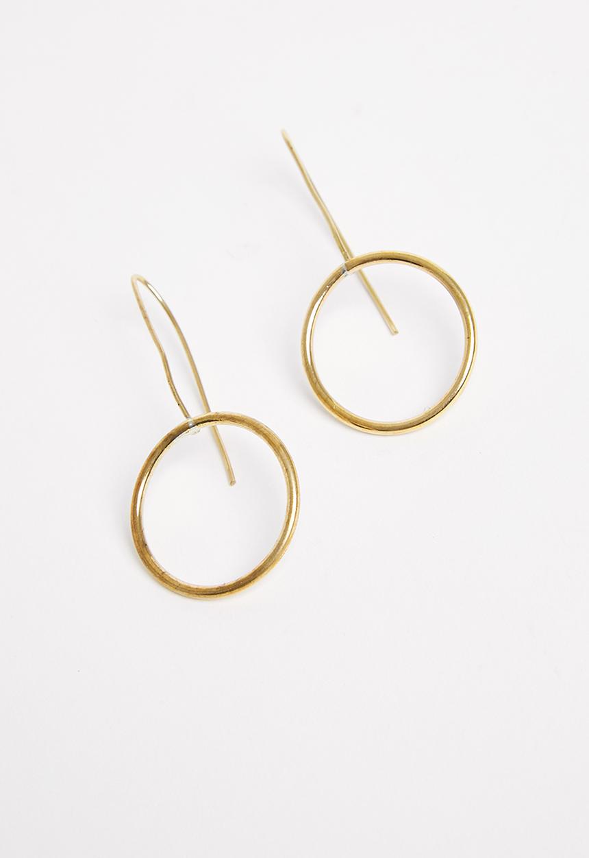 Tessa Design - Saige circle drop earrings - gold