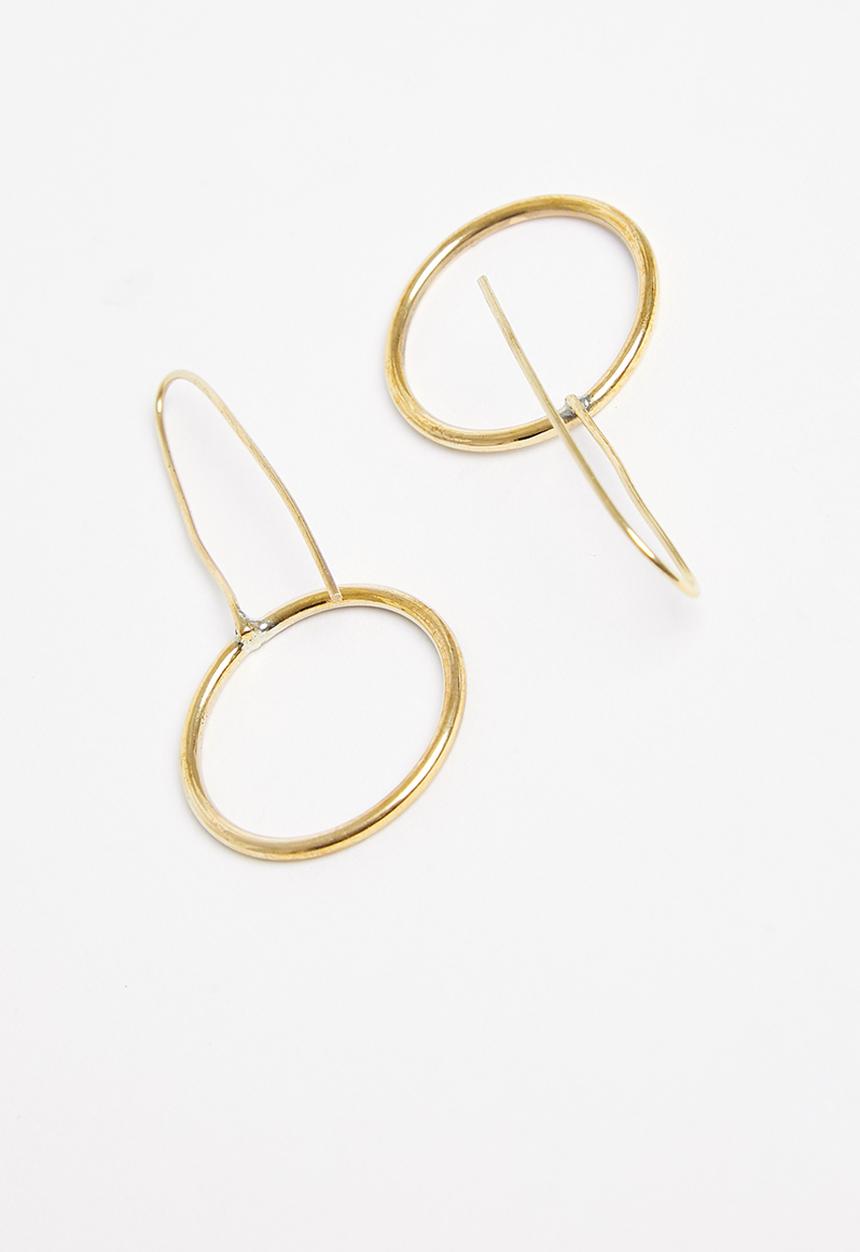 Tessa Design - Saige circle drop earrings - gold