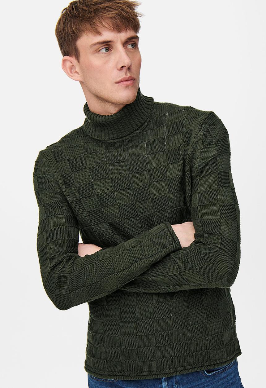 Only & Sons - Onshelix roll neck life knit - peat