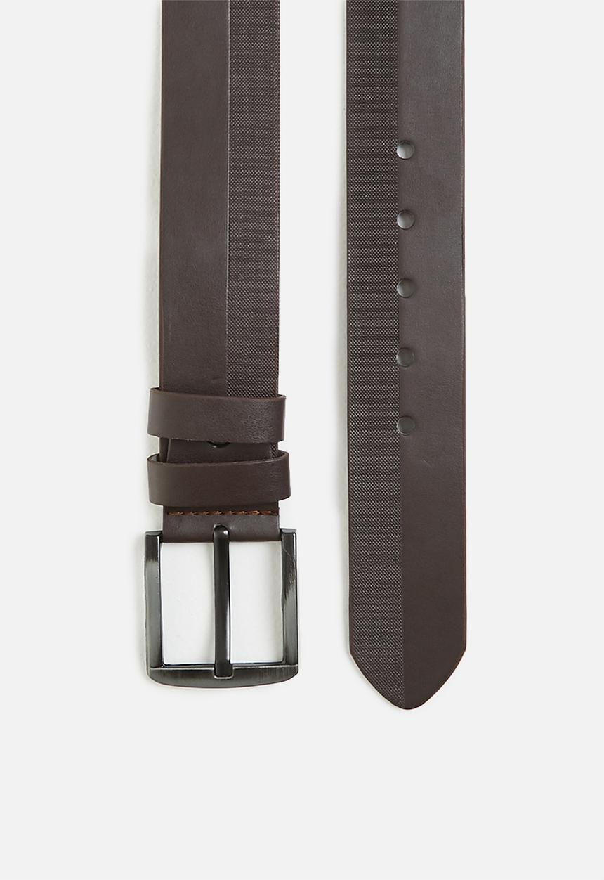 Trendyol - Embossed detail belt twin pack - black/brown