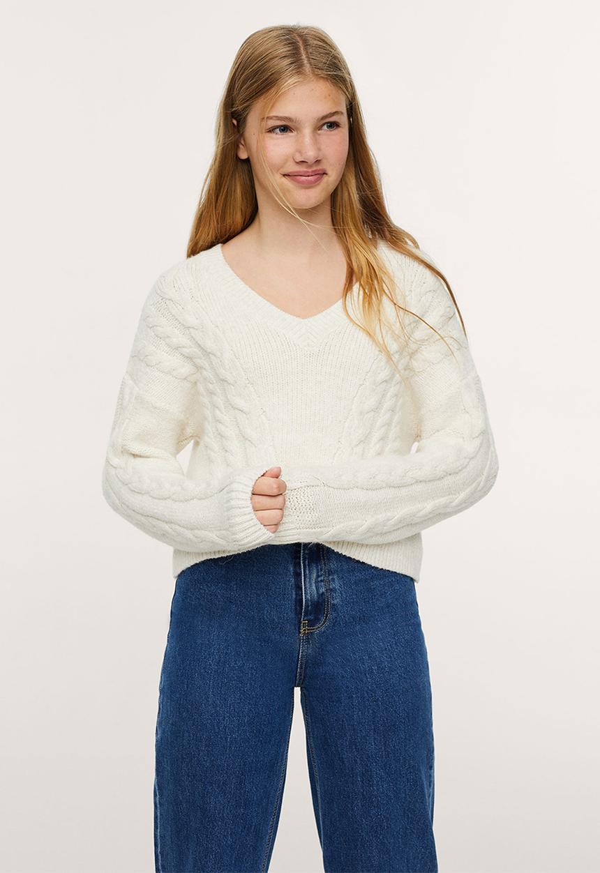 MANGO - Sweater lucco - white