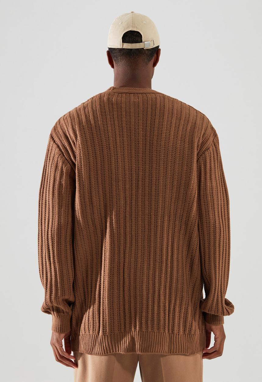 Trendyol - Textured regular fit cardigan - mink