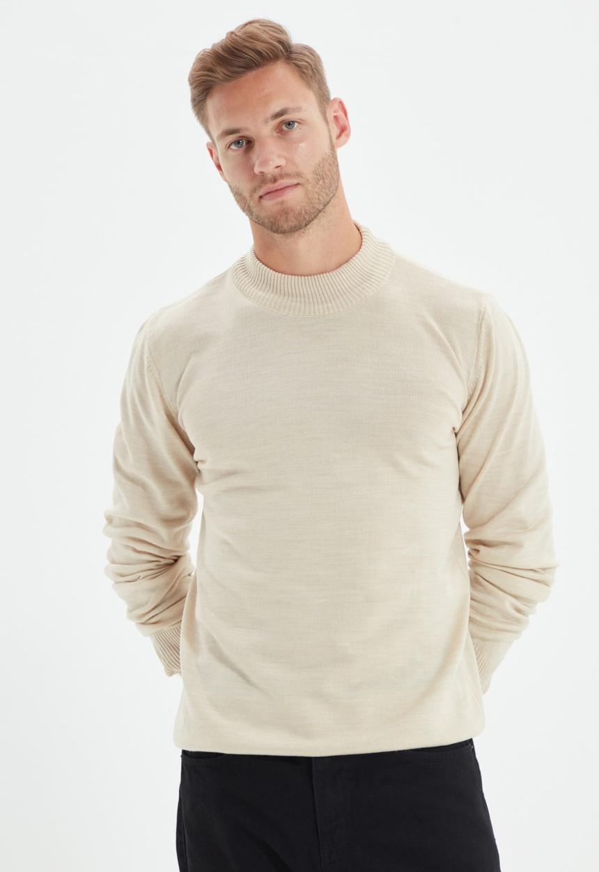 Trendyol - Chris high neck slim fit knit - beige