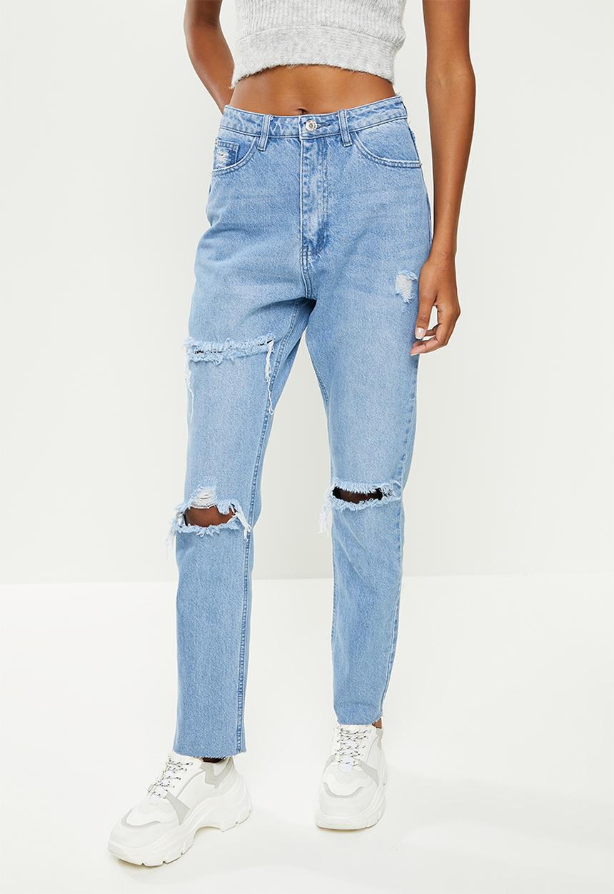 Missguided - Wratth highwasited jeans -  light blue