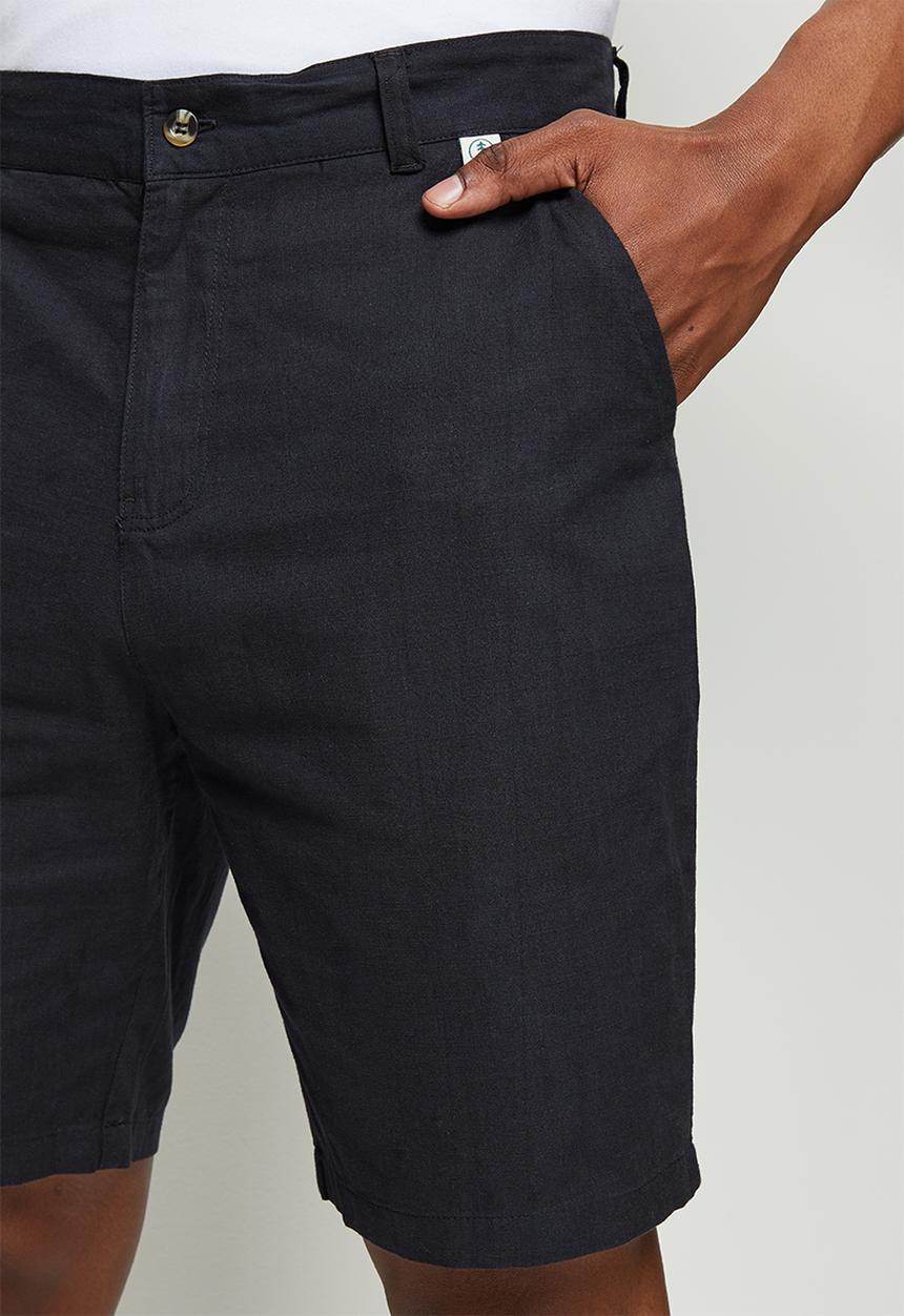 Lark & Crosse - Textured chino short - black