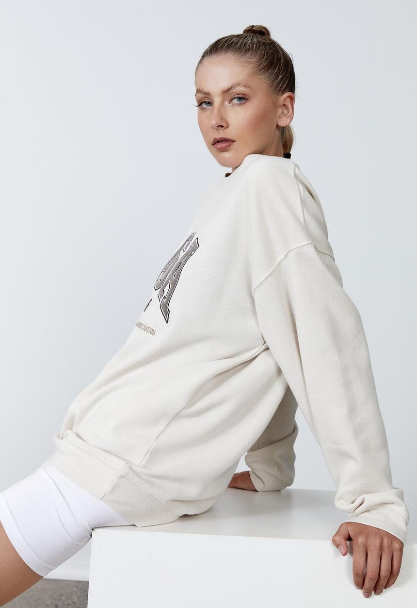 Factorie - Lcn nasa oversized graphic crew - lcn nas light stone/nasa