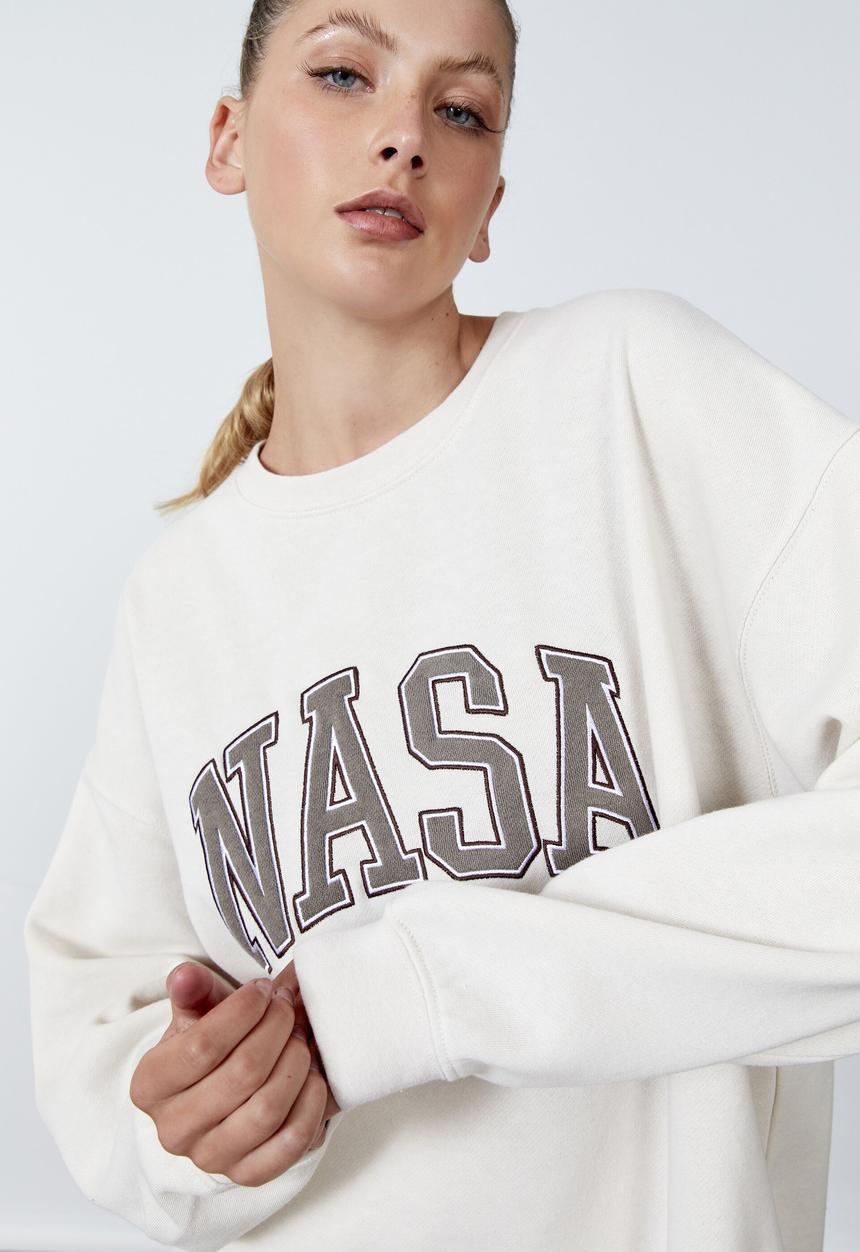 Factorie - Lcn nasa oversized graphic crew - lcn nas light stone/nasa