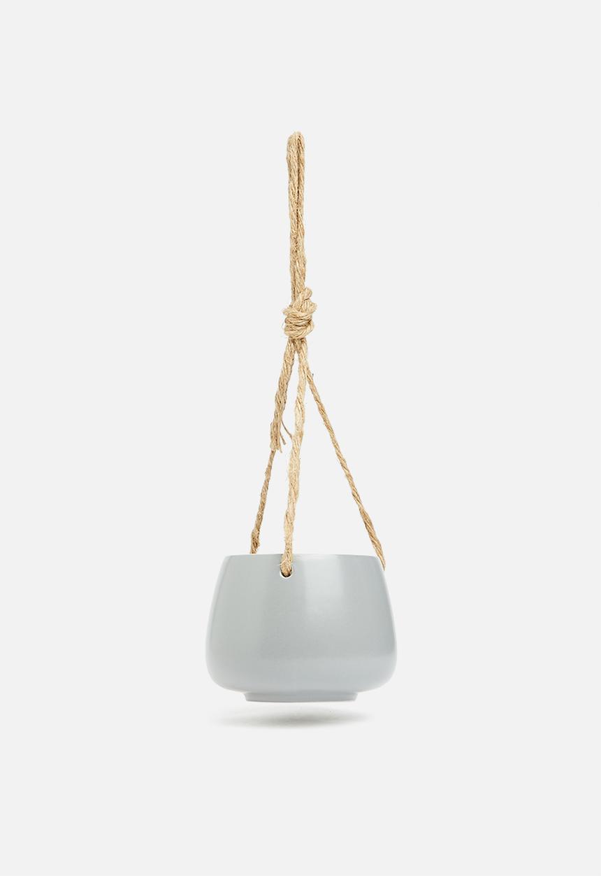 H&S - Ceramic rope flower pot - cement