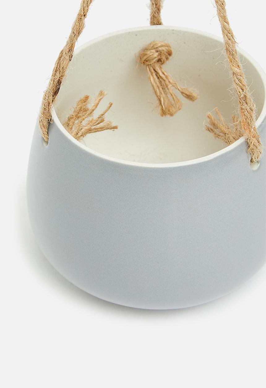 H&S - Ceramic rope flower pot - cement