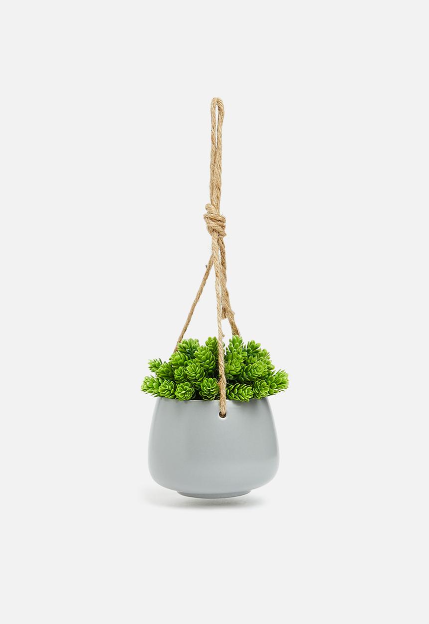 H&S - Ceramic rope flower pot - cement