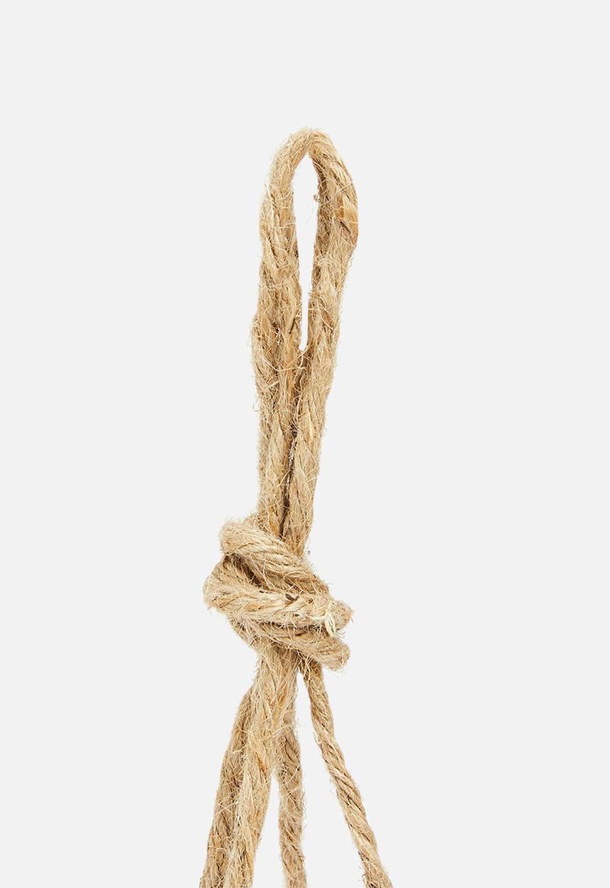 H&S - Ceramic rope flower pot - white
