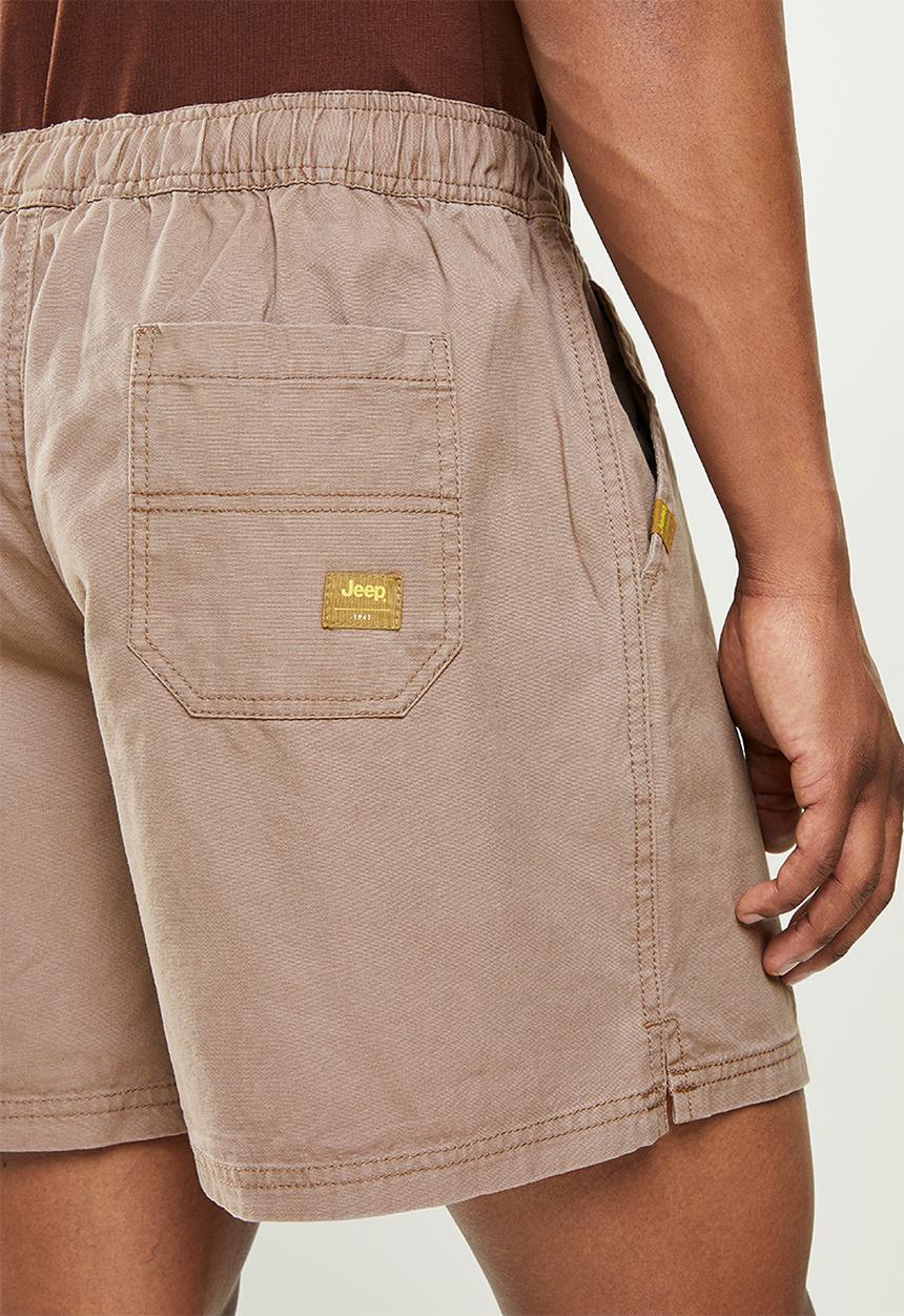 JEEP - 12cm elasticated rugby short - bark