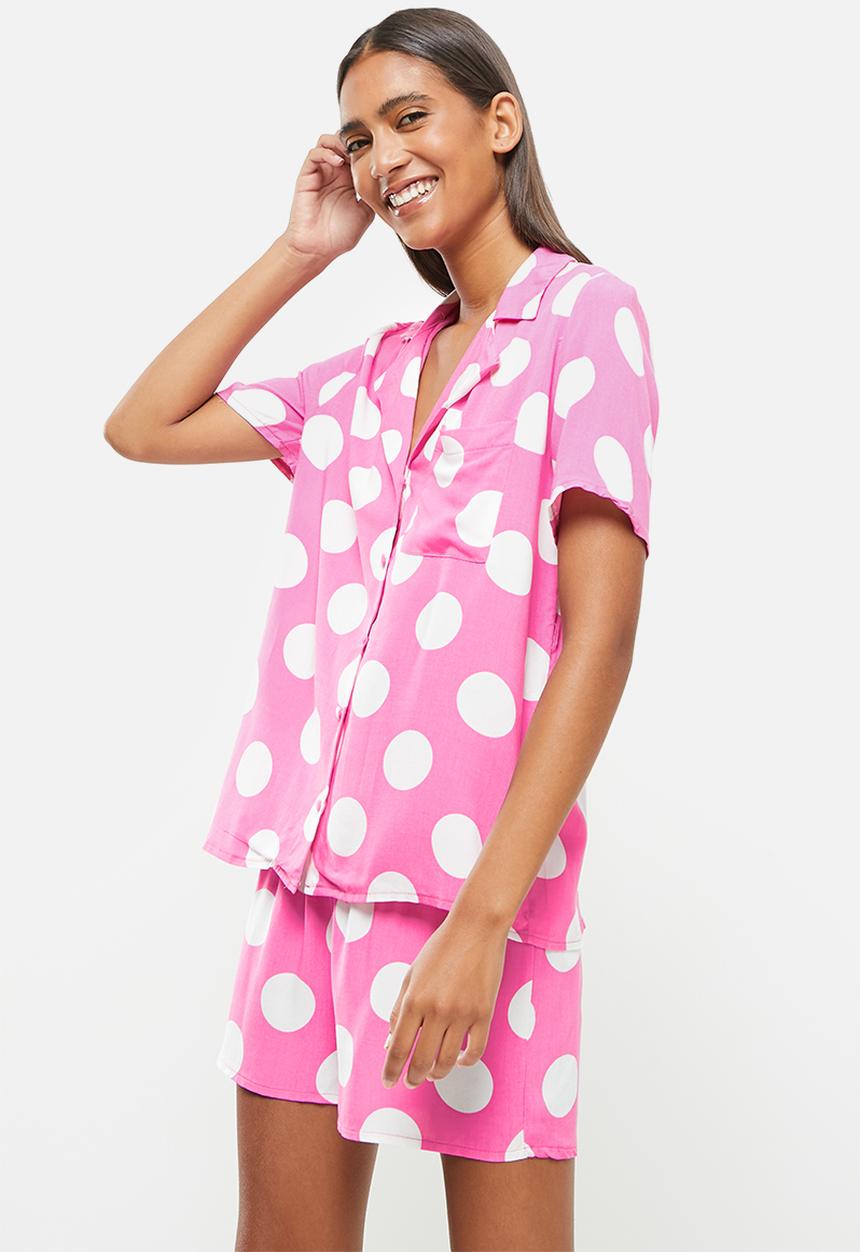 Trendyol - Polka dot pajamas set - pink