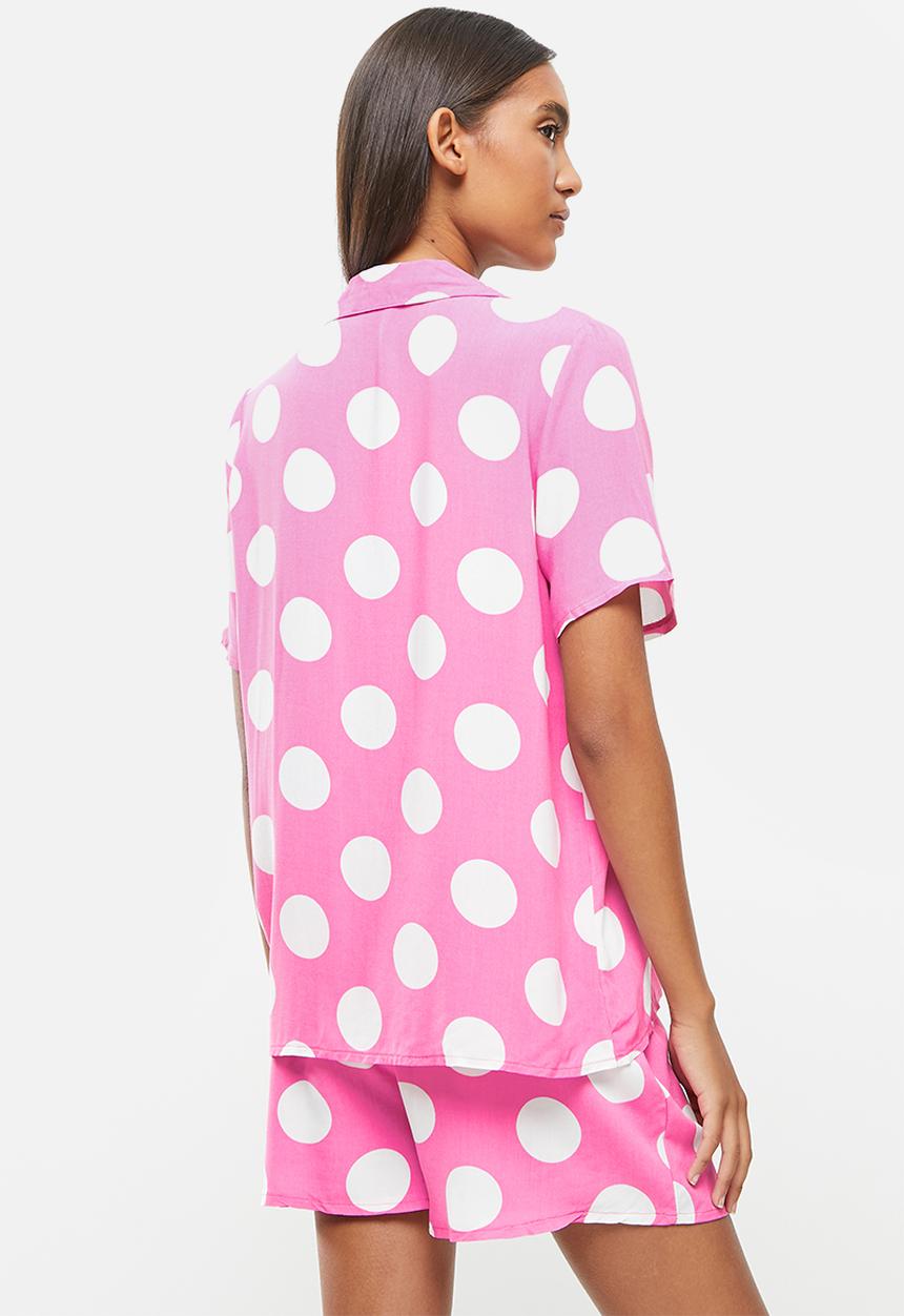 Trendyol - Polka dot pajamas set - pink