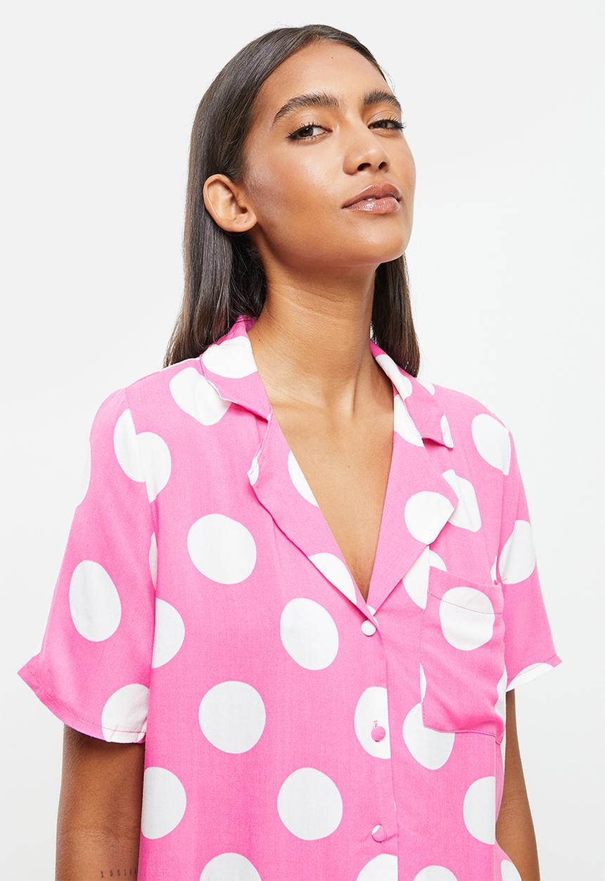 Trendyol - Polka dot pajamas set - pink