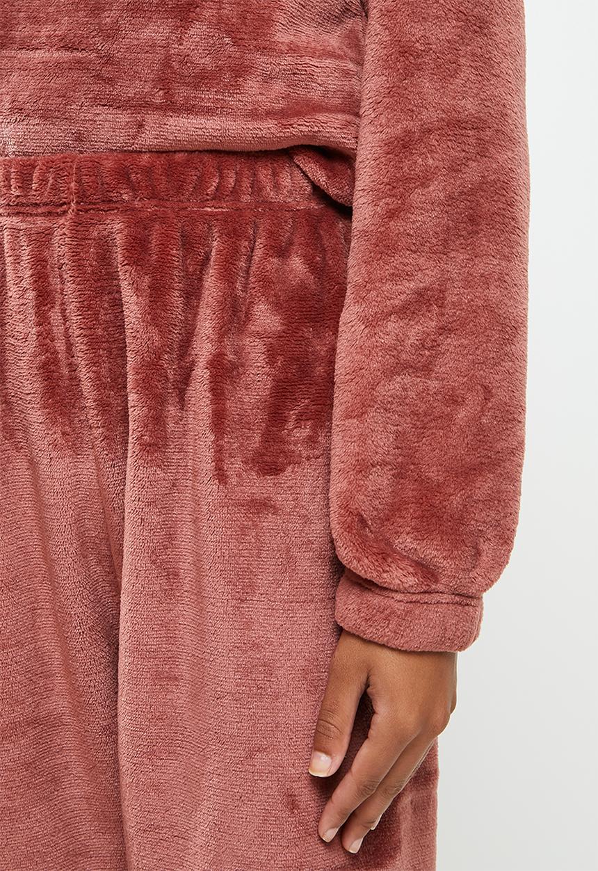 dailyfriday - Sleep top & jogger set - burgundy