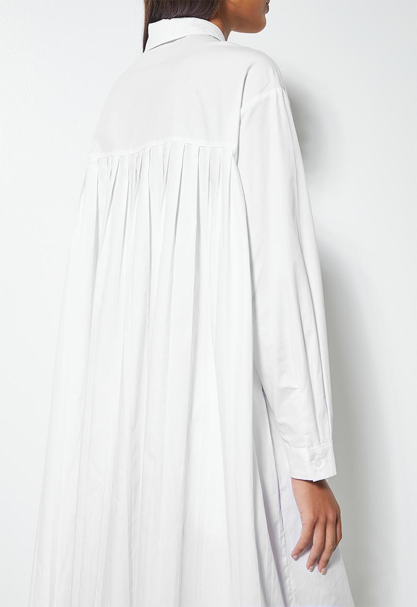 Superbalist - Pleated shirt dress - white