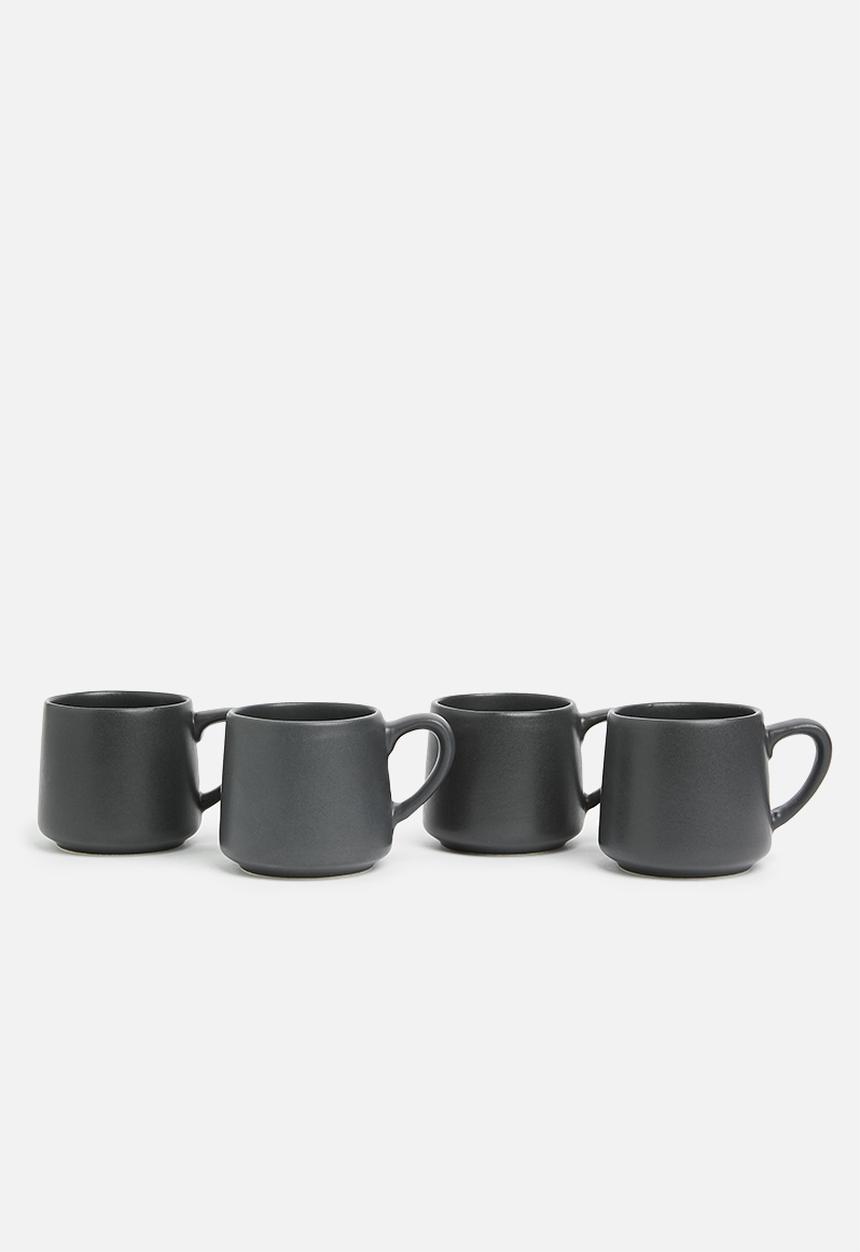 Urchin Art - Mug set of 4 - matte black