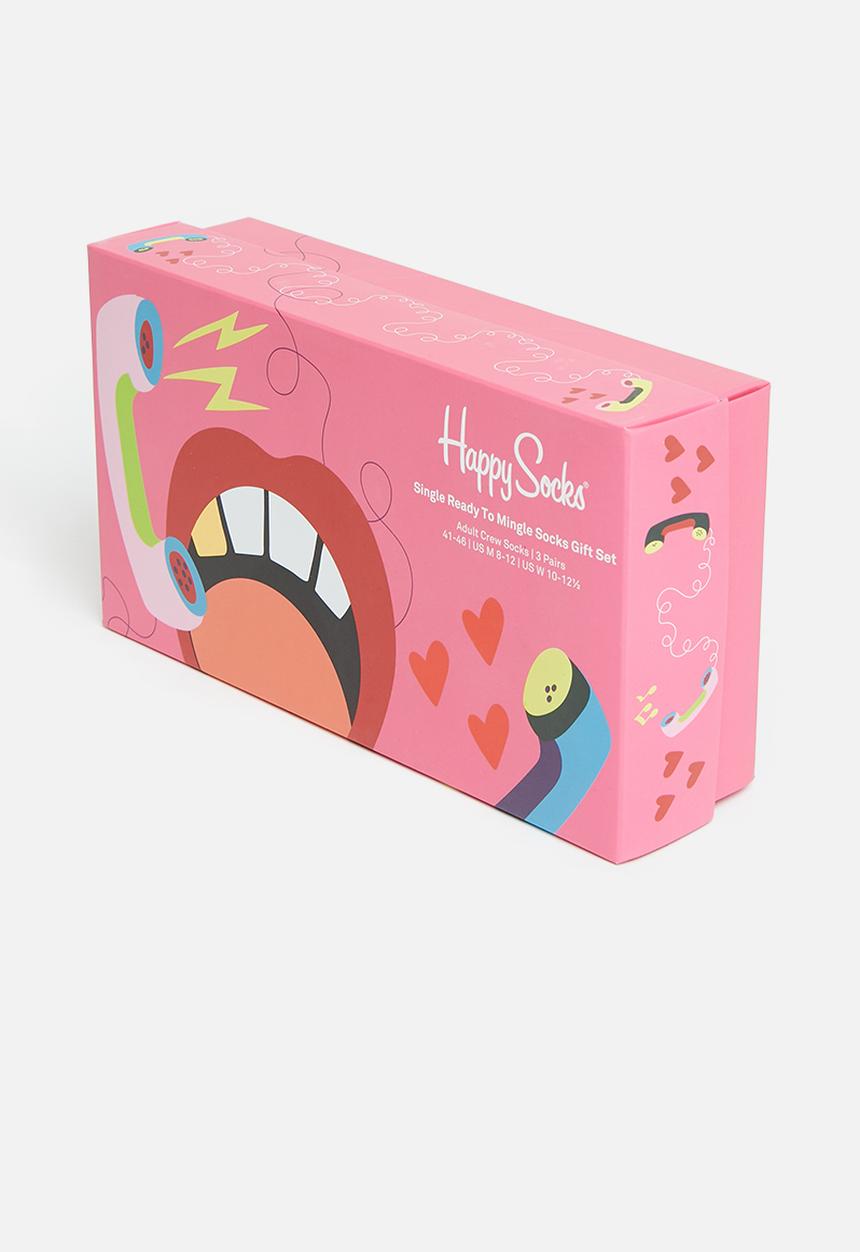 Happy Socks - 3-Pack single ready to mingle socks gift set - multi 