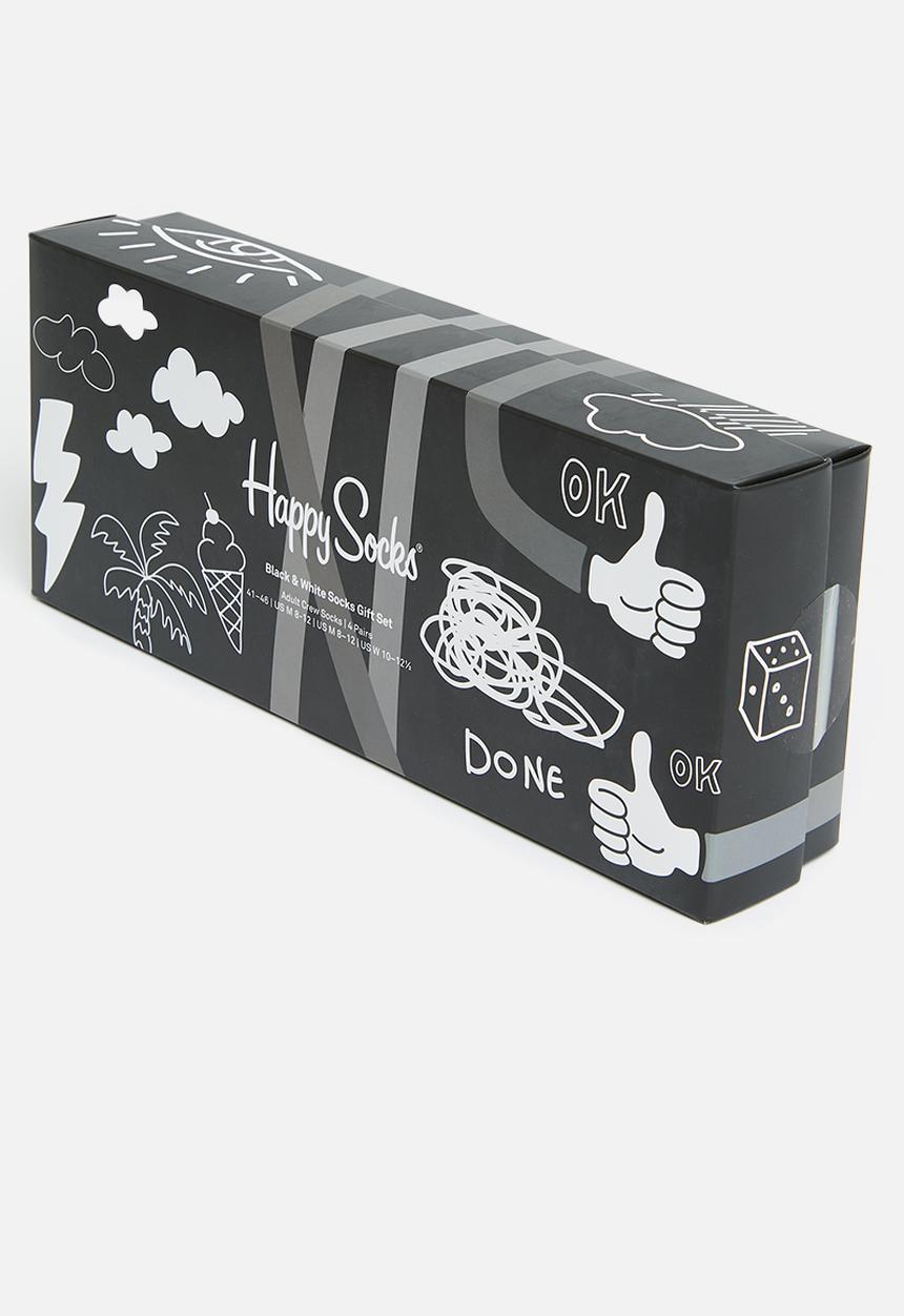 Happy Socks - 4-Pack black and white socks gift set - black & white 