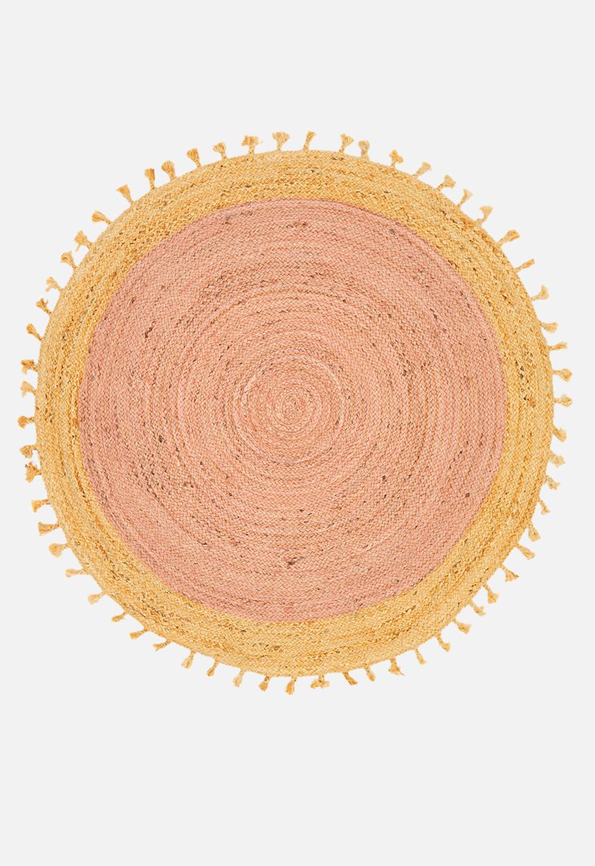 Sixth Floor - Rosi round jute rug - pink