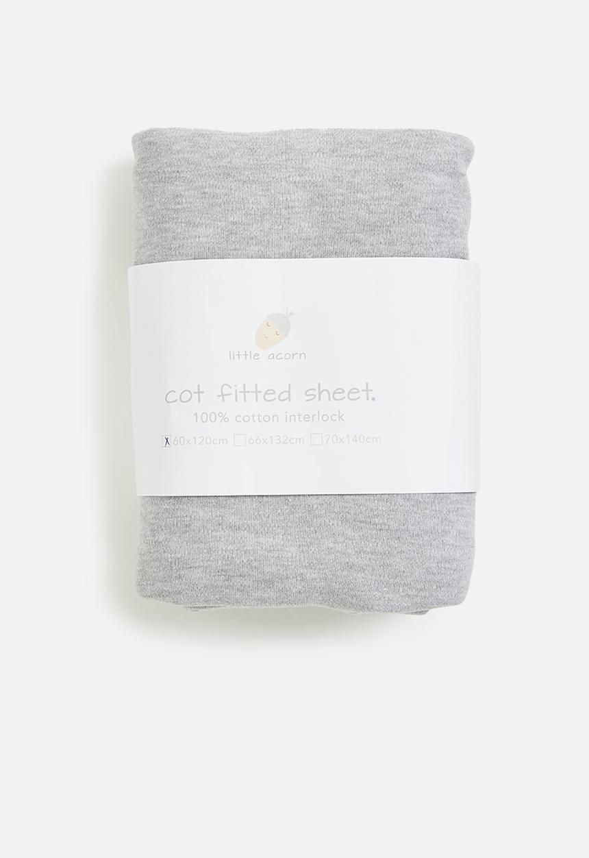 Babes and Kids Linen - Melange fitted cot sheet - grey