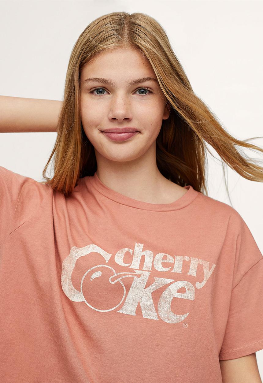 MANGO - T-shirt cherry - pink