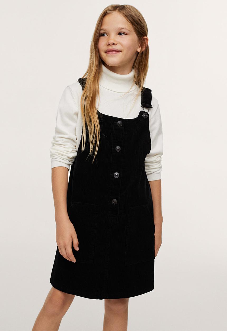 MANGO - Dungaree dress ellas - black