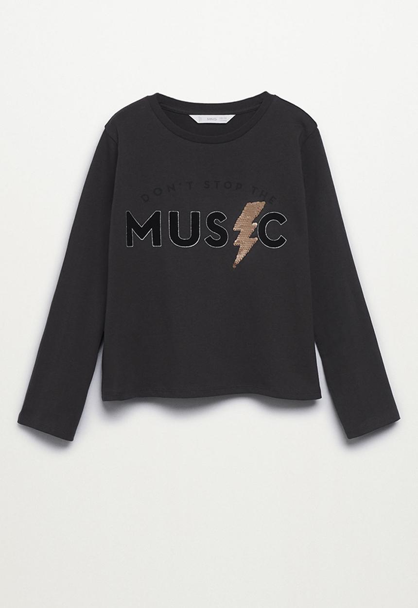 MANGO - T-shirt music - charcoal