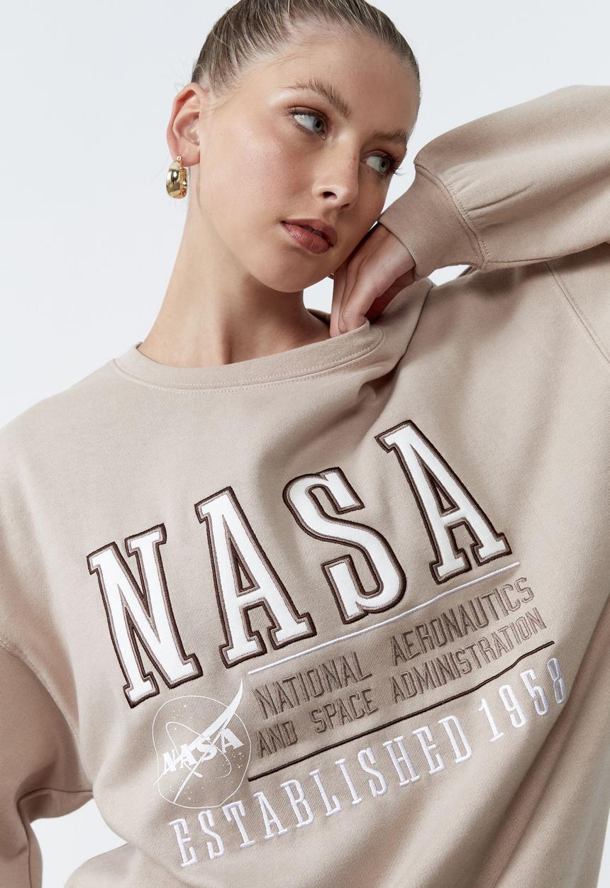 Factorie - Lcn nasa oversized graphic crew - lcn nas nude blush/nasa